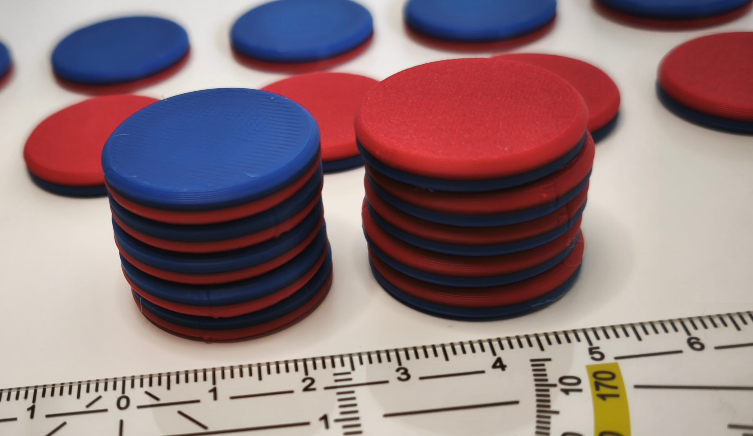 Zwei Stapel von Wendeplättchen