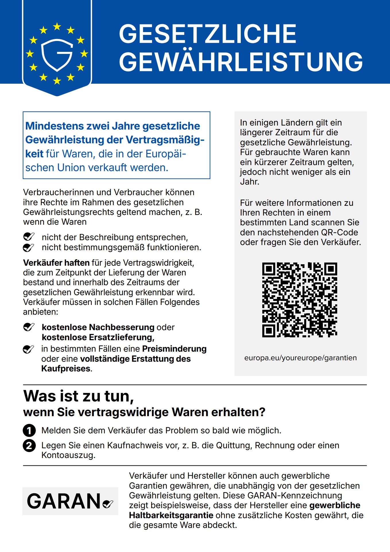 Gesetzliche Gewährleistungsrechte