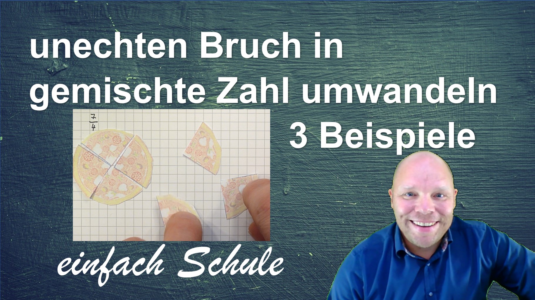 Unechten Bruch in eine gemischte Zahl umwandeln